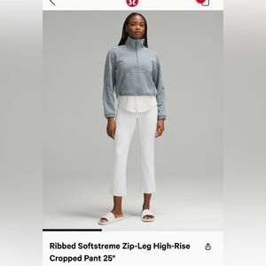 NWOT Lululemon Ribbed Softstreme Zip-Leg High-Rise
Cropped Pant 25"
Size 8